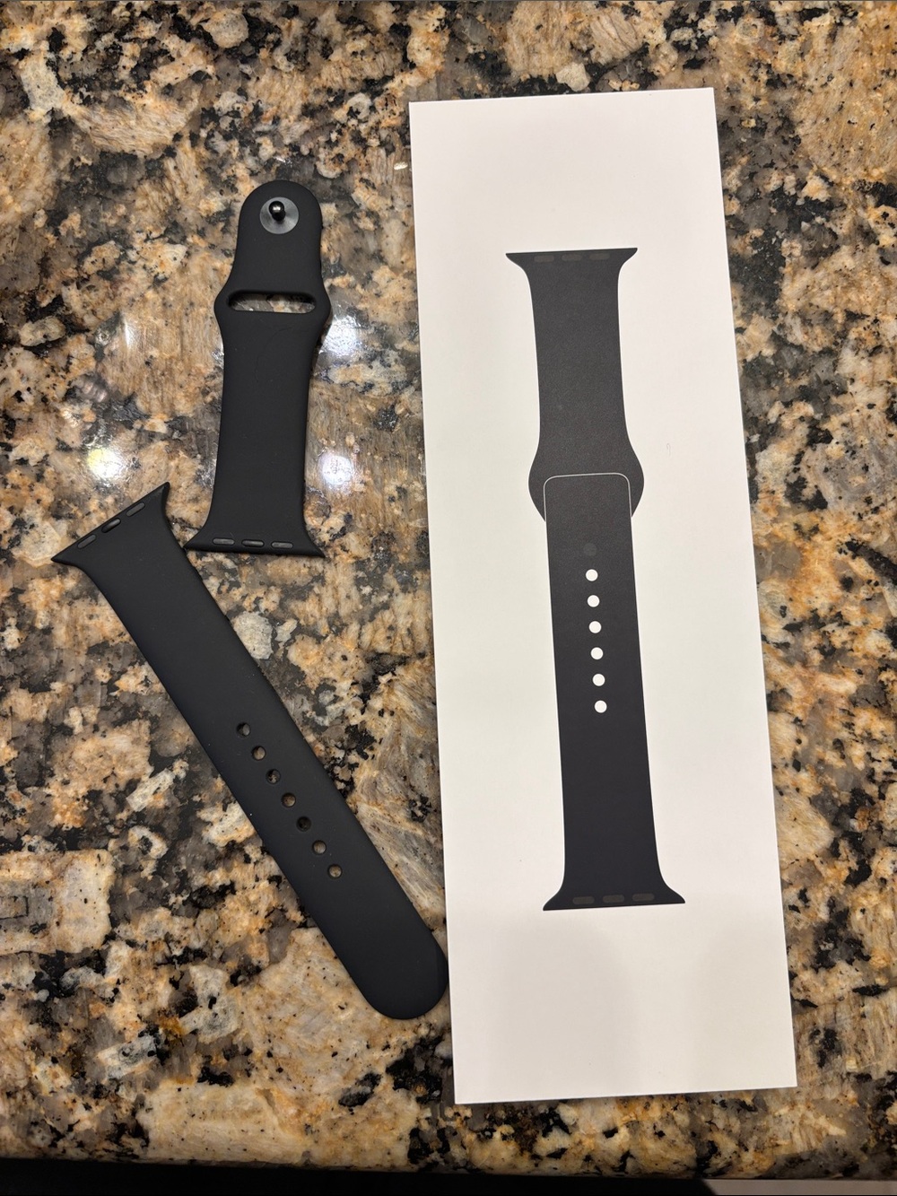 Apple Black Silicone Smartwatch Band - Compatible Replacement